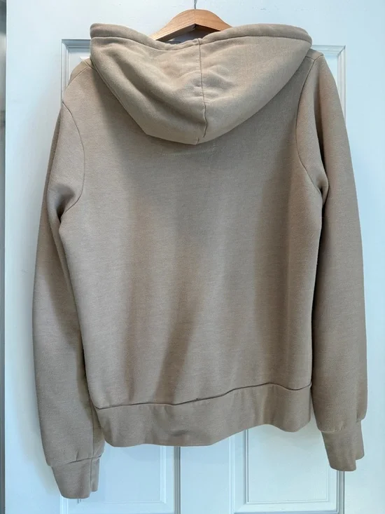 Aviator Nation Khaki Zip-Up Hoodie with Pink, Orange, Yellow & Green Stripes - Picture 5 of 6